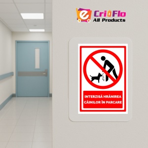 Indicator Semn pentru interzicerea hranirea cainilor in parcare, Sticker autocolant - Img 5