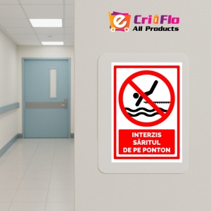 Indicator Semn pentru interzicerea saritul de pe ponton, Sticker autocolant - Img 5