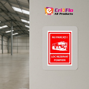 Indicator Semn pentru loc de parcate rezervat pompierilor, Sticker autocolant - Img 4