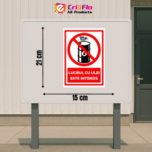 Indicator Semn pentru lucrul cu ulei este interzis, Sticker autocolant - Img 2