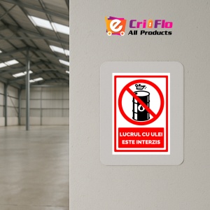 Indicator Semn pentru lucrul cu ulei este interzis, Sticker autocolant - Img 4