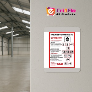 Indicator Semn pentru masuri de urmat in caz de cutremur, Sticker autocolant - Img 4