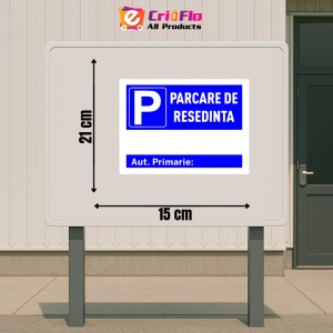 Indicator Semn pentru parcare de resedinta cu numar de autorizatie primarie, Sticker autocolant - Img 2