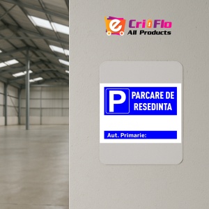 Indicator Semn pentru parcare de resedinta cu numar de autorizatie primarie, Sticker autocolant - Img 4