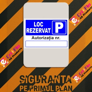 Indicator Semn pentru parcare loc rezervat autorizatia cu numar parcare, Sticker autocolant - Img 3