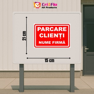 Indicator Semn pentru parcarea clienti cu nume firme personalizat, Sticker autocolant - Img 2