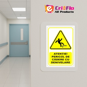 Indicator Semn pentru pericol de cadere cu denivelare, Sticker autocolant - Img 5