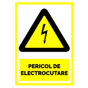 Indicator Semn pentru pericol de electrocutare, Sticker autocolant