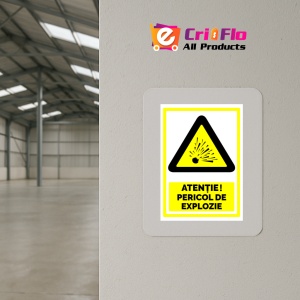 Indicator Semn pentru pericol de explozie, Sticker autocolant - Img 4
