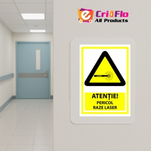 Indicator Semn pentru pericol raze laser, Sticker autocolant - Img 5