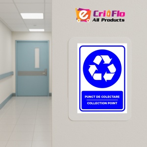 Indicator Semn pentru punct de colectare collection point, Sticker autocolant - Img 5