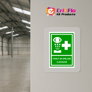 Indicator Semn pentru punct de spalare a ochilor, Sticker autocolant - Img 4