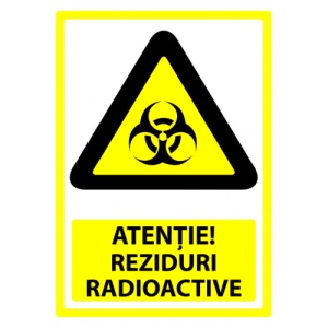 Indicator Semn pentru reziduuri radioactive, Sticker autocolant