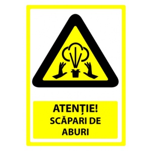 Indicator Semn pentru scapari de aburi, Sticker autocolant