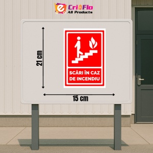 Indicator Semn pentru scari in caz de incendiu, Sticker autocolant - Img 2