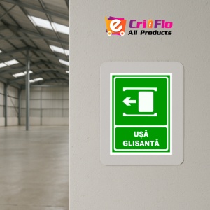 Indicator Semn pentru usa glisanta spre stanga, Sticker autocolant - Img 4