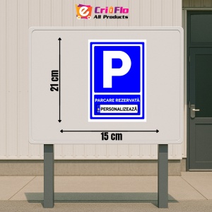 Indicator Semn personalizat parcare rezervata, Sticker autocolant - Img 2