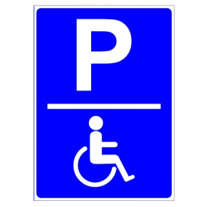 Indicator Semn simplu pentru parcare rezervata persoanelor cu dizabilitati, Sticker autocolant