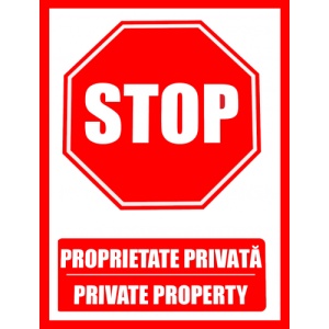 Indicator Semn stop pentru proprietate privata private property, Sticker autocolant