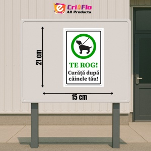 Indicator Semn te rog curata dupa cainele tau, Sticker autocolant - Img 2