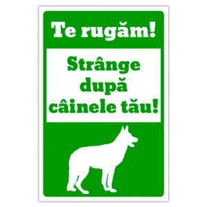 Indicator Semn te rugam strange dupa cainele tau, Sticker autocolant - Img 1