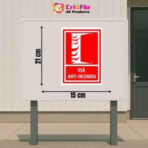 Indicator Semne de usa anti incendiu, Sticker autocolant - Img 2
