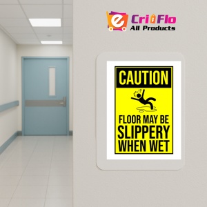 Indicator Sign caution floor may be slippery when wet, Sticker autocolant - Img 5