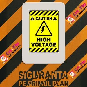 Indicator Sign caution high voltage, Sticker autocolant - Img 2