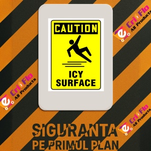 Indicator Sign caution icy surface, Sticker autocolant - Img 3
