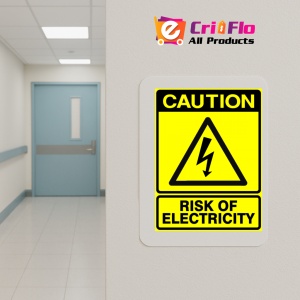 Indicator Sign caution risk of electricity, Sticker autocolant - Img 5