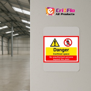 Indicator Sign danger confined space no unauthorised persons beyond this point, Sticker autocolant - Img 3