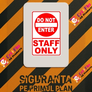 Indicator Sign do not enter staff only, Sticker autocolant - Img 2