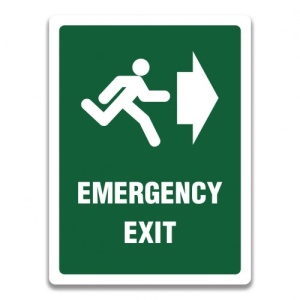 Indicator SIGN EMERGENCY EXIT RIGHT, Sticker autocolant