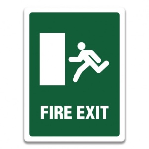 Indicator SIGN FIRE EXIT DOOR LEFT, Sticker autocolant