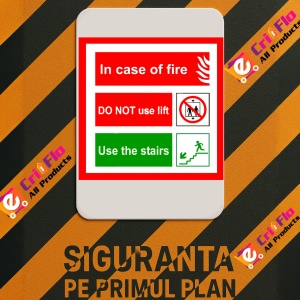 Indicator Sign in case of fire do not use lift use the stairs, Sticker autocolant - Img 3