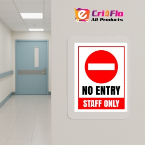 Indicator Sign no entry staff only, Sticker autocolant - Img 5