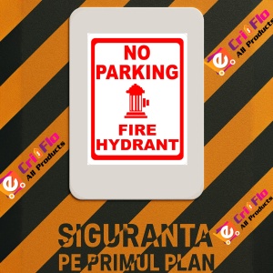 Indicator Sign no parking fire hydrant, Sticker autocolant - Img 3