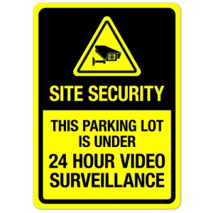 Indicator Sign site security this parking lot is under 24 hour video surveillance, Sticker autocolant