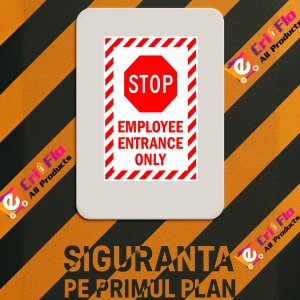 Indicator Sign stop employee entrance only, Sticker autocolant - Img 3