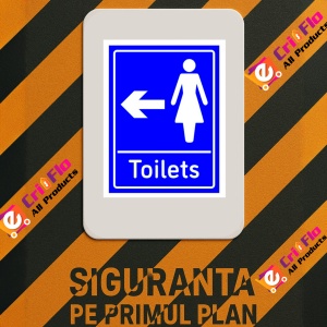 Indicator Sign Women's Toilets Arrow Left, Sticker autocolant - Img 3