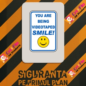 Indicator Smile You Are Being Videotaped Sign, Sticker autocolant - Img 3