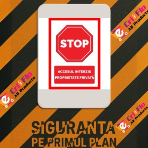 Indicator Stop accesul interzis proprietate privata, Sticker autocolant - Img 3