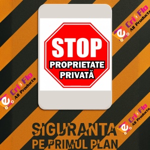 Indicator Stop proprietate privata v1, Sticker autocolant - Img 3