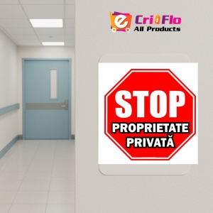 Indicator Stop proprietate privata v1, Sticker autocolant - Img 5