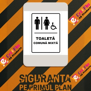 Indicator Toaleta comuna mixta, Sticker autocolant - Img 3