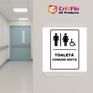 Indicator Toaleta comuna mixta, Sticker autocolant - Img 5