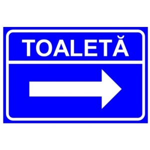 Indicator Toaleta in dreapta, Sticker autocolant