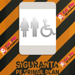 Indicator Toilet Signs Woman Man Wheelchair Set of 3 Signs, Sticker autocolant - Img 3