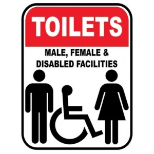 Indicator Toilets male female disabled facilities, Sticker autocolant
