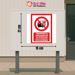 Indicator Transportul persoanelor pe stivuitor este interzis, Sticker autocolant - Img 2